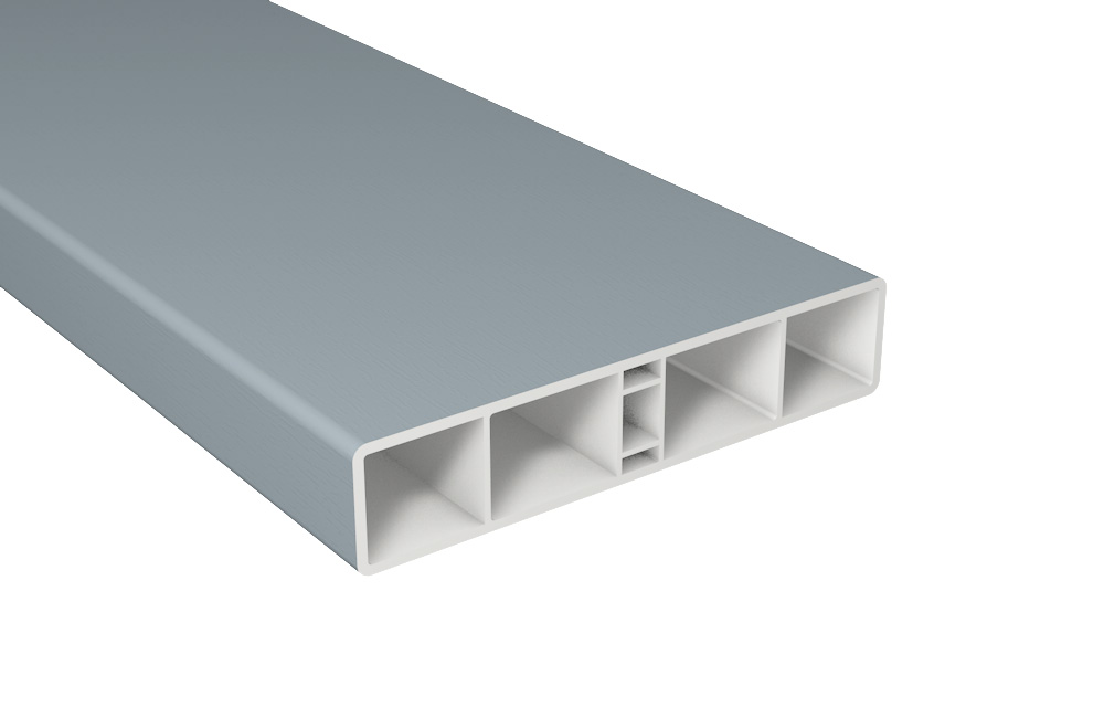 Zaunlatte Kunststoff PVC 130x25mm Silbergrau